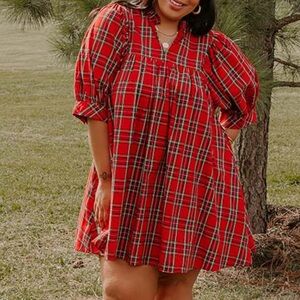 Chic Soul red plaid dress